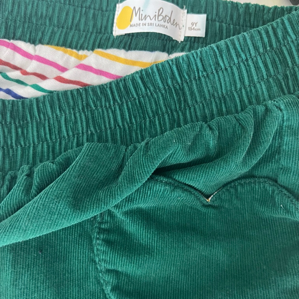 COPY - Mini Boden, girls, lined, size 9. Forest Green.